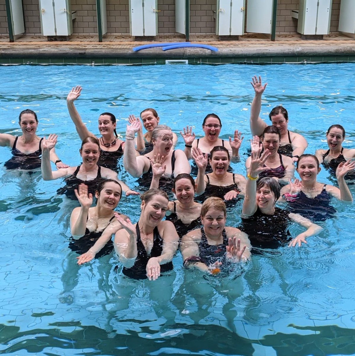 Beat the Winter Blues women smiling in the pool